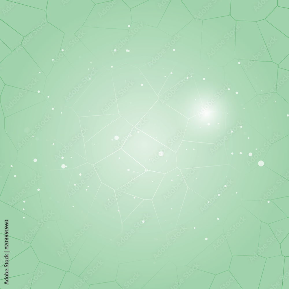 Created crystallize line green abstract background