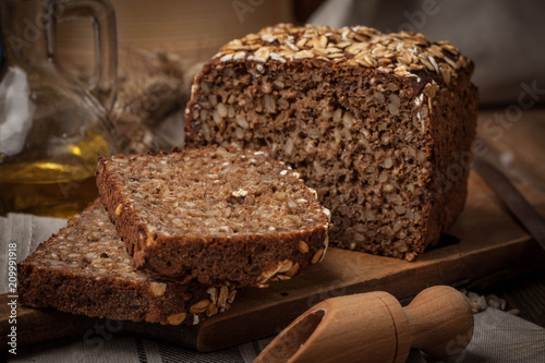 Whole Grain rye bread with seeds.
