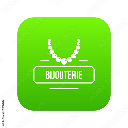 Jewelry bijouterie icon green vector isolated on white background