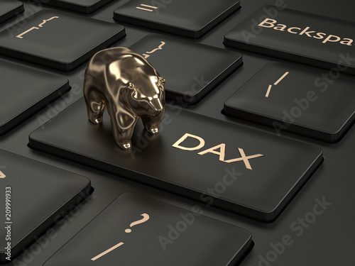 3d render of computer keyboard with DAX index button photo