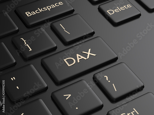 Obraz na płótnie 3d render of computer keyboard with DAX index button