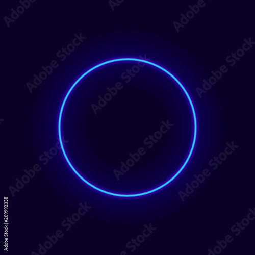 Vector Neon Circle, Glow Frame, Shine Effect.
