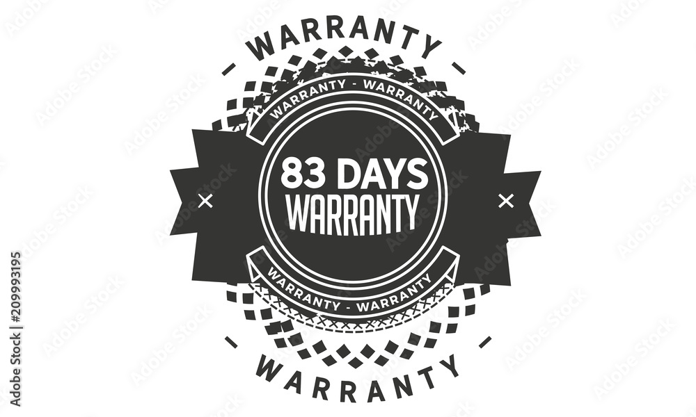 83 days warranty icon vintage rubber stamp guarantee