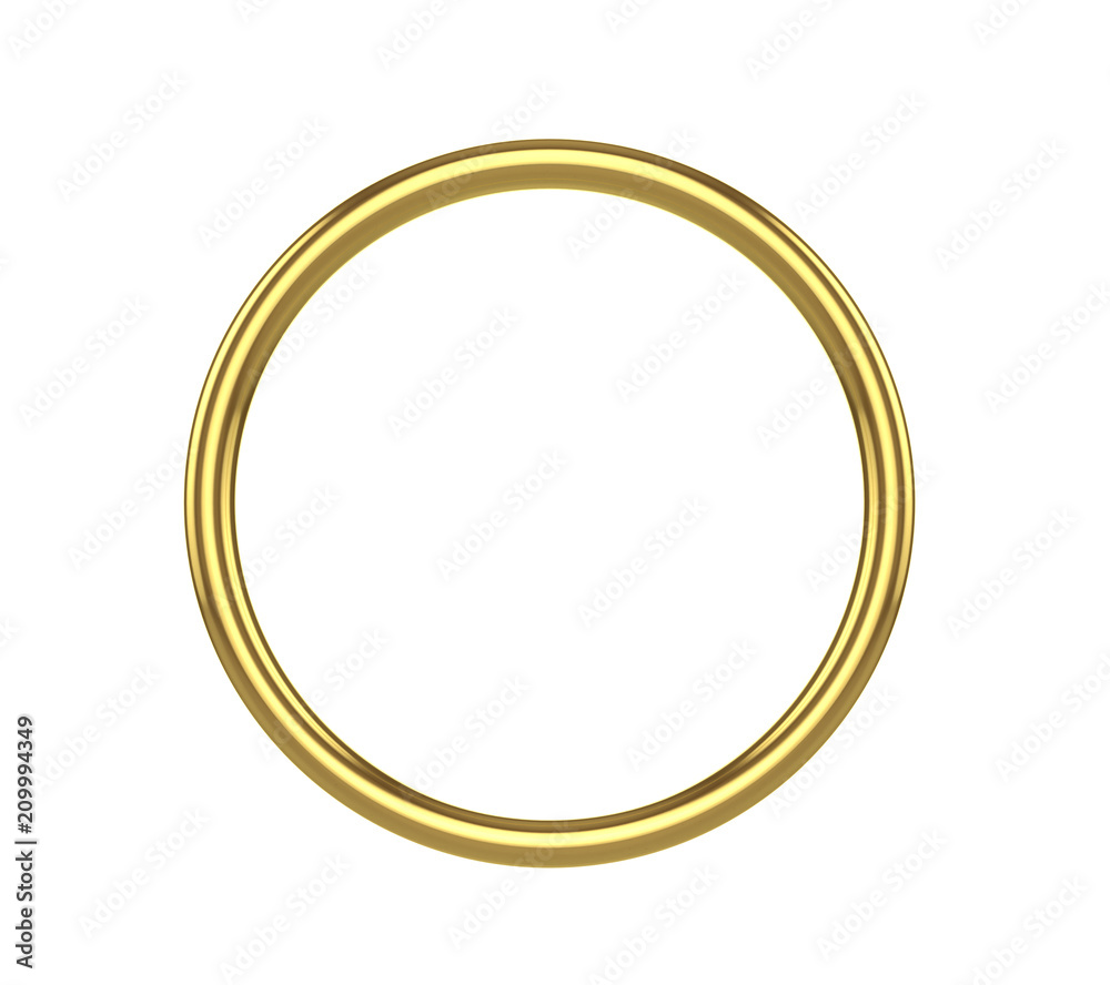 Golden ring on a white background. 3D illustration Golden ring on a white background. 3D illustration