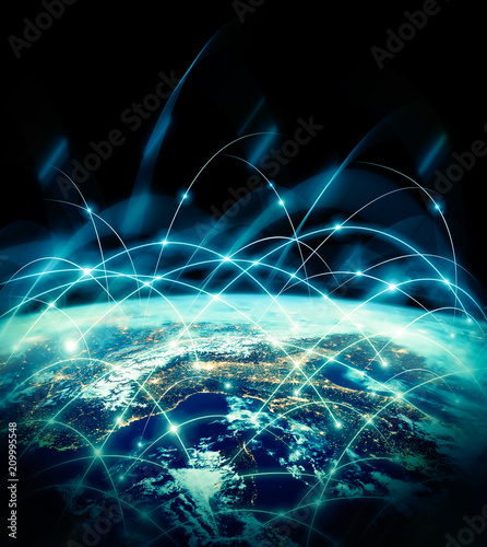 Earth from Space. Best Internet Concept of global business from concepts series. Elements of this image furnished by NASA. 3D illustration