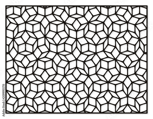 Decorative panel for laser cutting. Penrose geometric pattern.