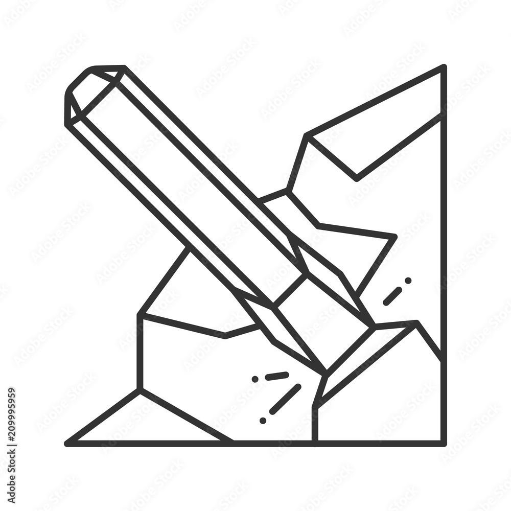 Iron chisel linear icon. Thin line illustration Iron chisel linear icon. Thin line illustration