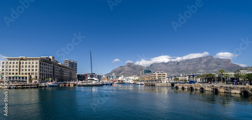 Marina view Cape town,boats, mountains in the back, South Africa