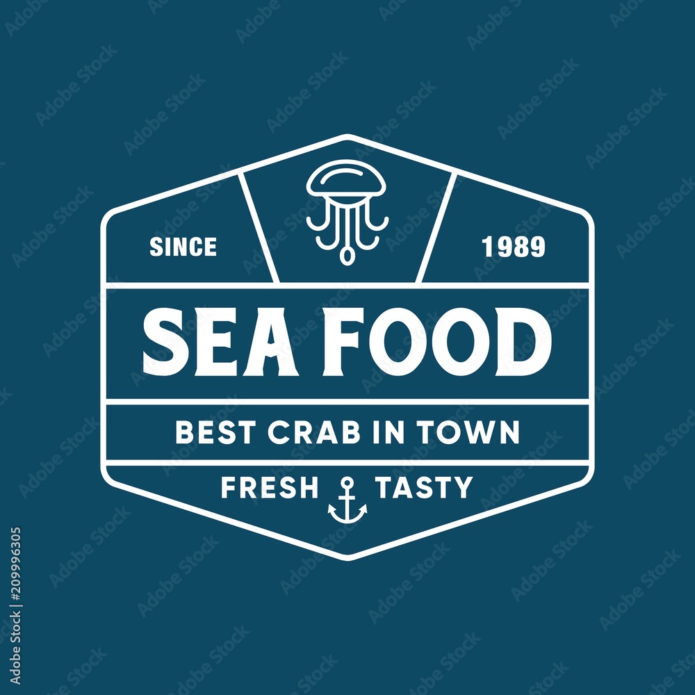 Seafood octopus for restaurant line logo design. Vector icon illustration modern simple line logo
Seafood octopus for restaurant line logo design. Vector icon illustration modern simple line logo