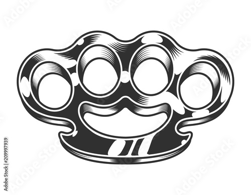 Vintage gangster metal brass knuckles template