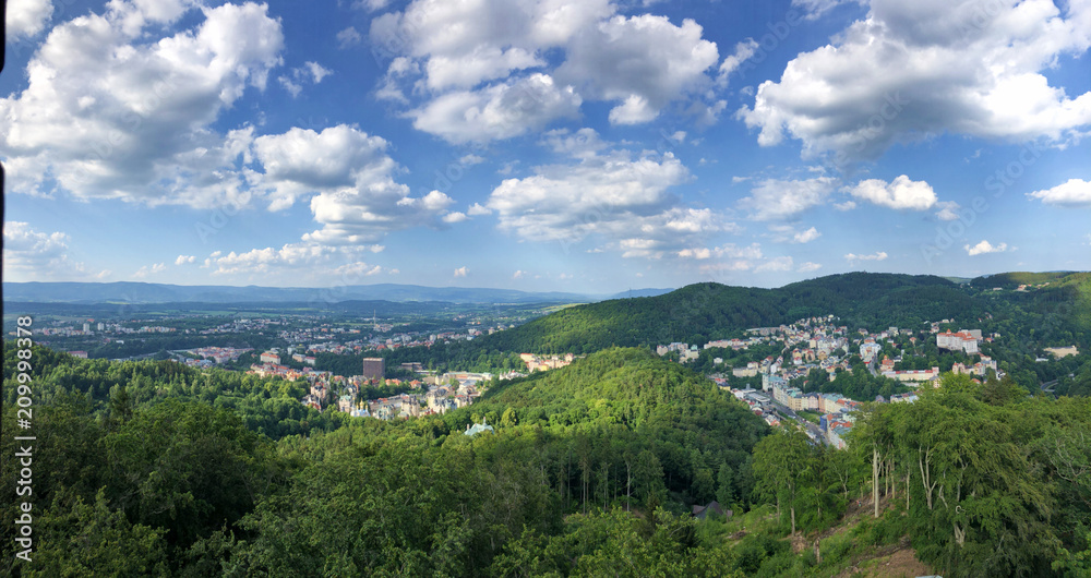 Aerial view of Karlovy Vary, Czech Republic