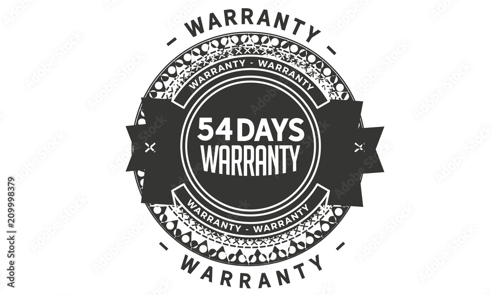 54 days warranty icon vintage rubber stamp guarantee