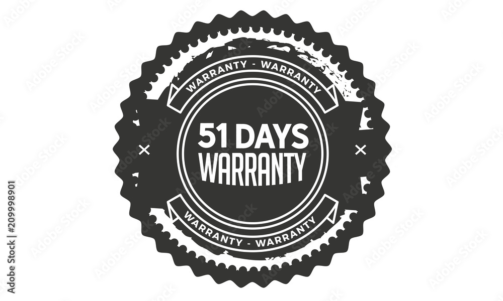 Fototapeta premium 51 days warranty icon vintage rubber stamp guarantee