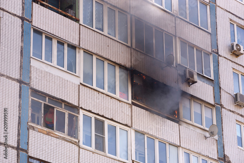 Fire in an apartment building © spritnyuk