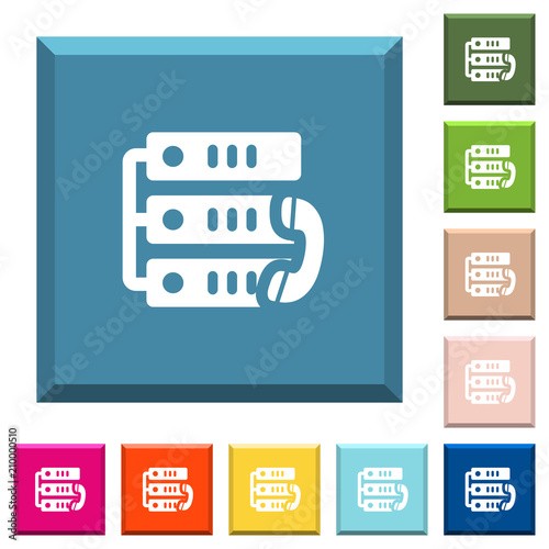 VoIP call white icons on edged square buttons