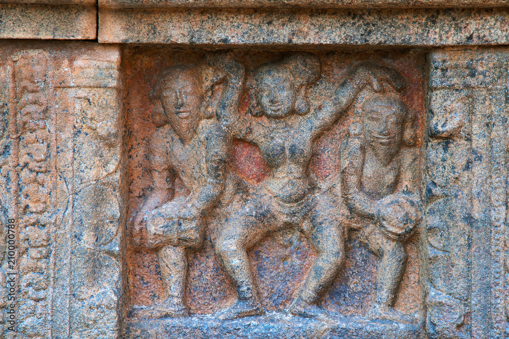 Panel showing scene of dance, base of North mandapa, Airavatesvara Temple complex, Darasuram, Tamil Nadu
