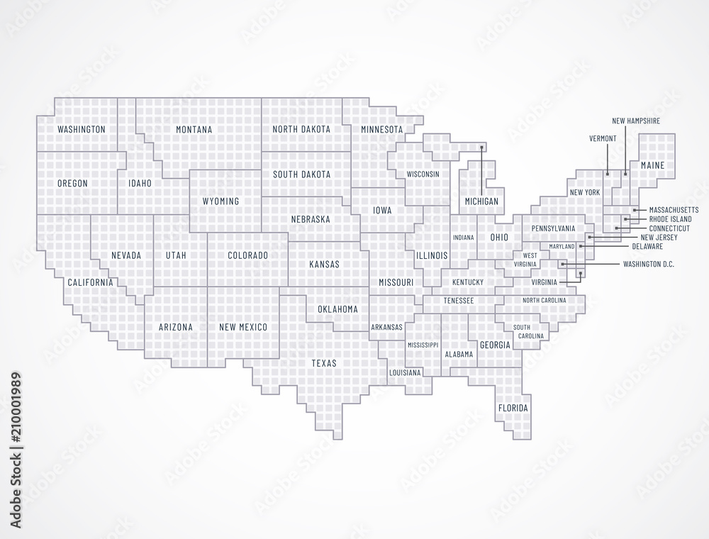 United states borders map with names