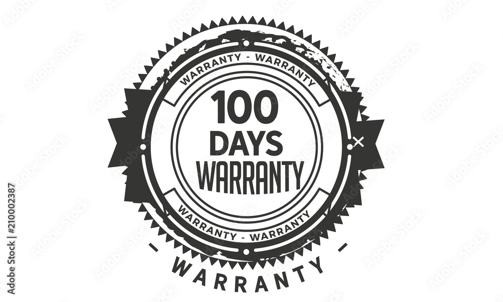 100 days warranty icon vintage rubber stamp guarantee