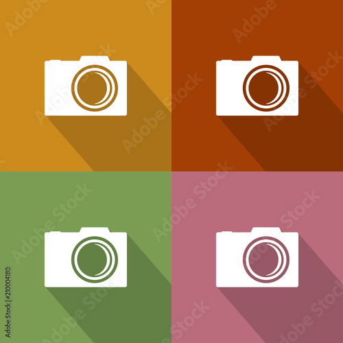 White camera. Icon.