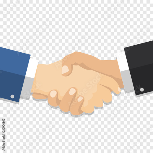 Handshake businessman on transparent background-Vector Illustration.