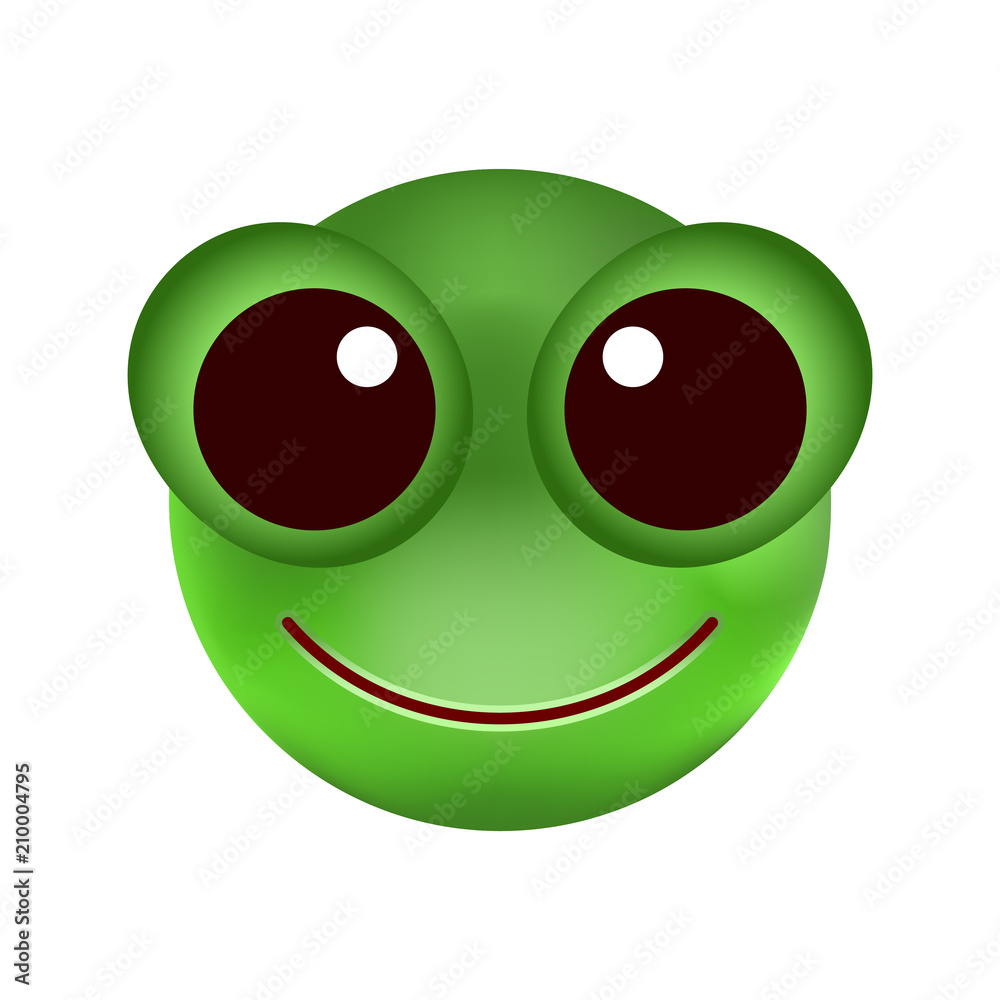 Cute Frog Emoticon on White Background. Isolated Vector Illustration Cute Frog Emoticon on White Background. Isolated Vector Illustration