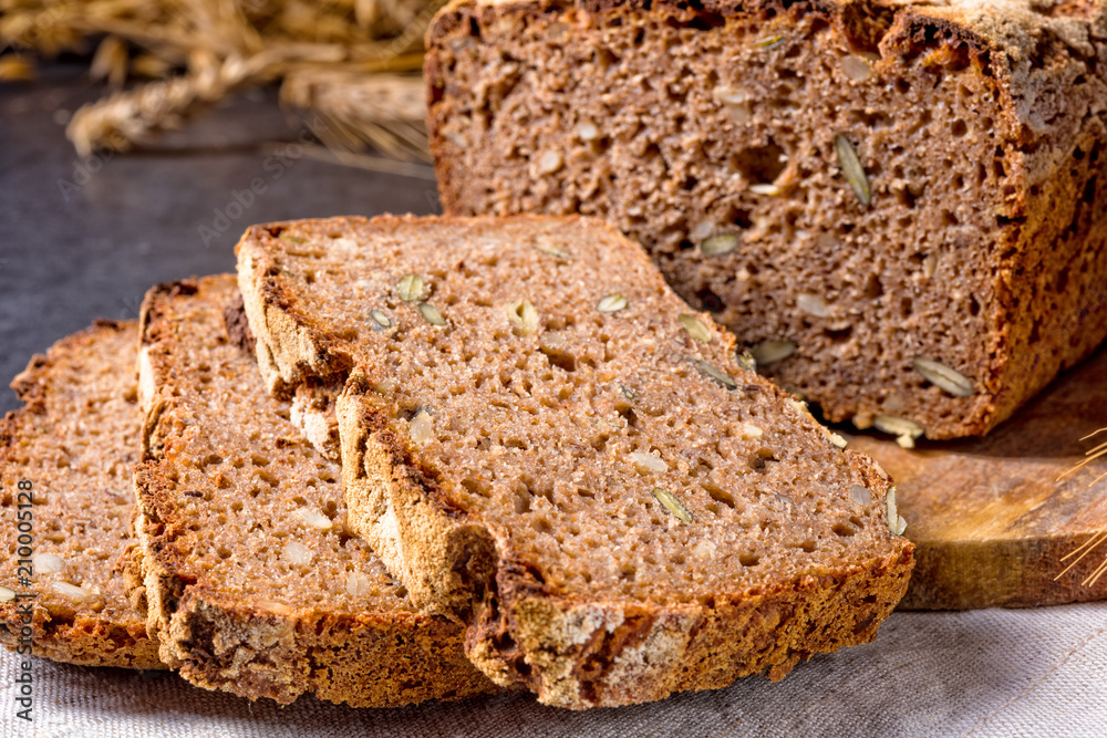 delicious and healthy home-made wholegrain bread with honey delicious and healthy home-made wholegrain bread with honey