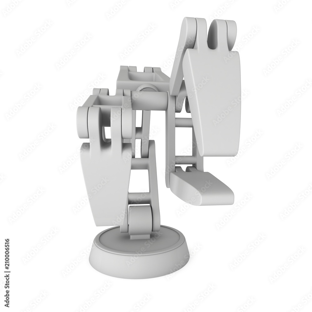 Robotic arm manufacture technology industry assembly mechanic hand 3d render illustration isolated on white Robotic arm manufacture technology industry assembly mechanic hand 3d render illustration isolated on white