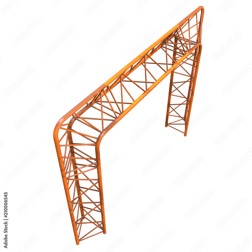 Metal truss girder element. 3d render isolated on white Metal truss girder element. 3d render isolated on white