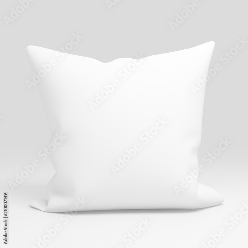 Blank white pillow case design mockup, isolated,3d illustration. Clear pillowslip cover mock up template. Bed cotton shell ready for texture, pattern. Clean empty sham.