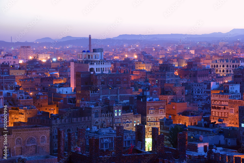 Sanaa. Morning view on the old city