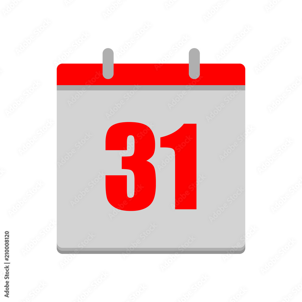 vector calendar date - day 31 - business office event sign, reminder icon vector calendar date - day 31 - business office event sign, reminder icon
