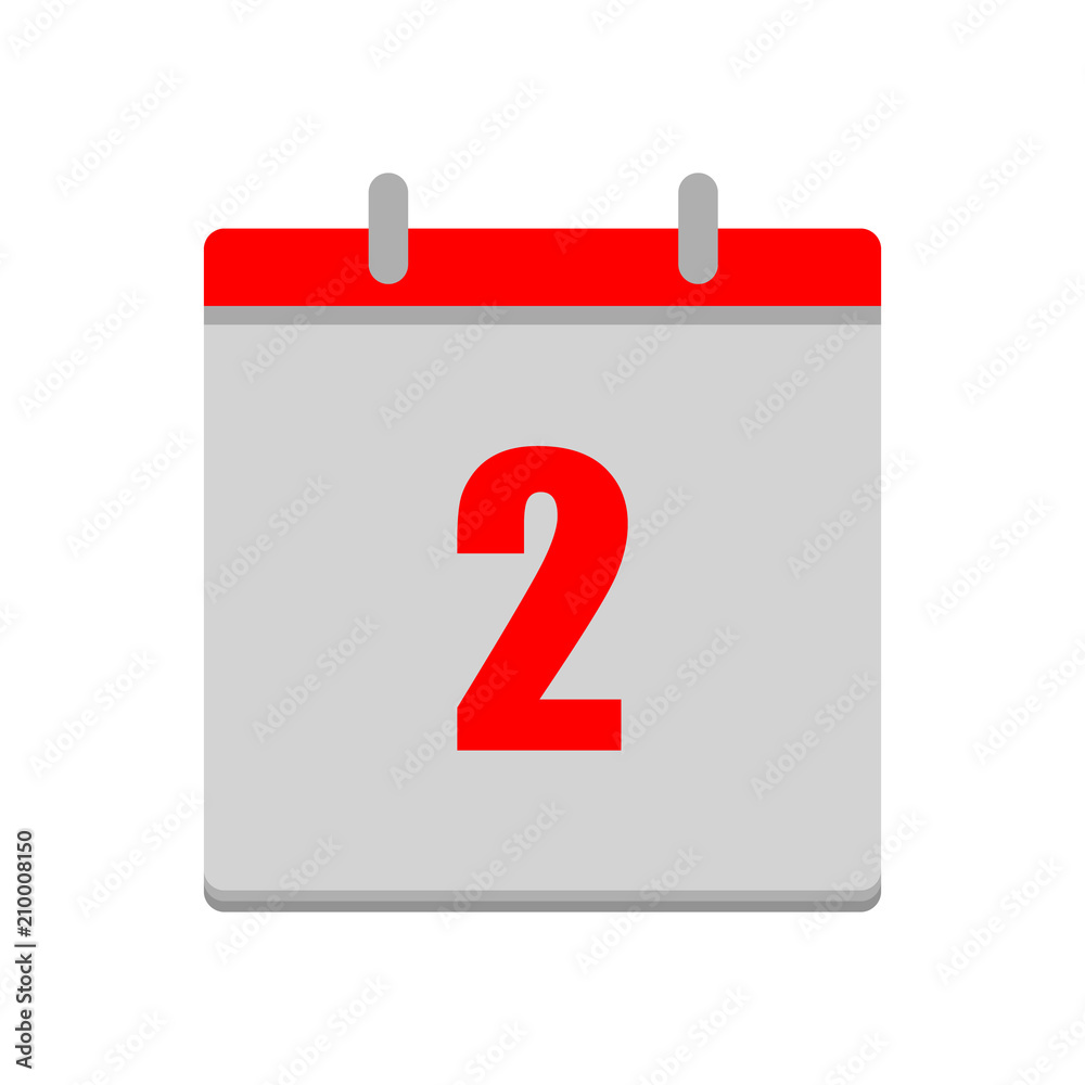 Fototapeta premium vector calendar date - day two - business office event sign, reminder icon