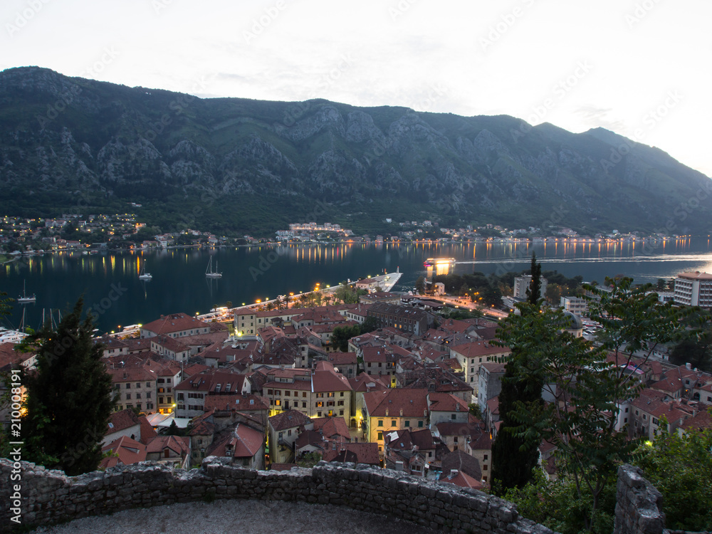 Kotor panorama from the fortress on the top of the hill