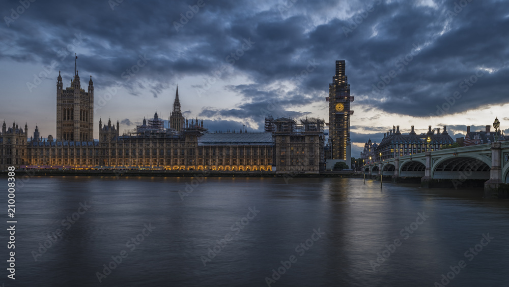 Parliament, Big Ben and Westminster Bridge