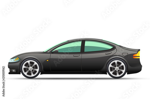 Realistic vector illustration of a car.