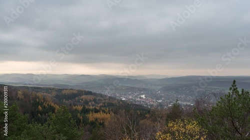 Timelapse of sunset over Revnice, Czech Republic