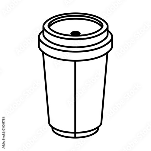 coffee cup plastic isometric icon vector illustration design