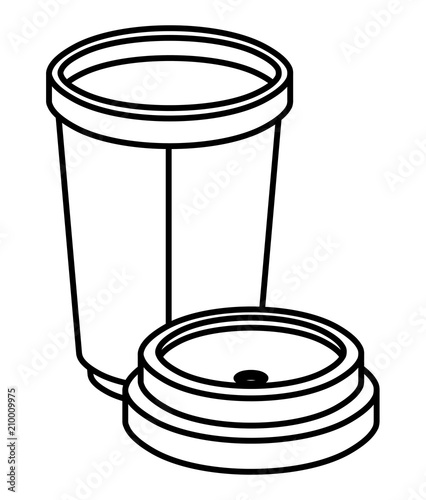 coffee cup plastic isometric icon vector illustration design