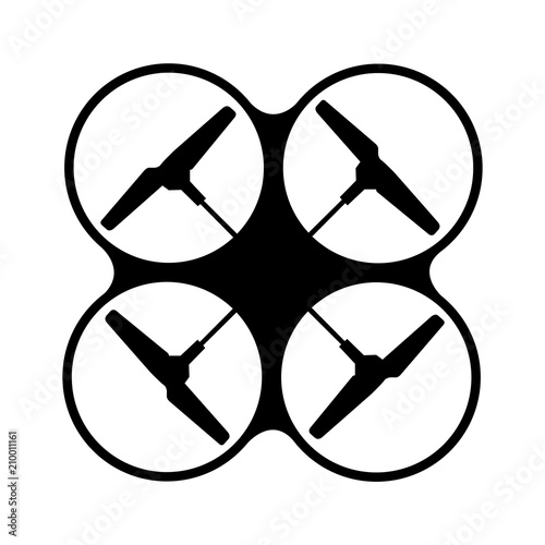 Different quadcopter icons . Icons of flying drones . Top view