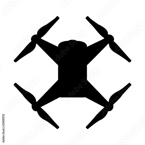 Different quadcopter icons . Icons of flying drones . Top view