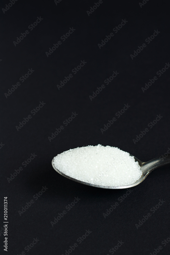 sugar on black background sugar on black background