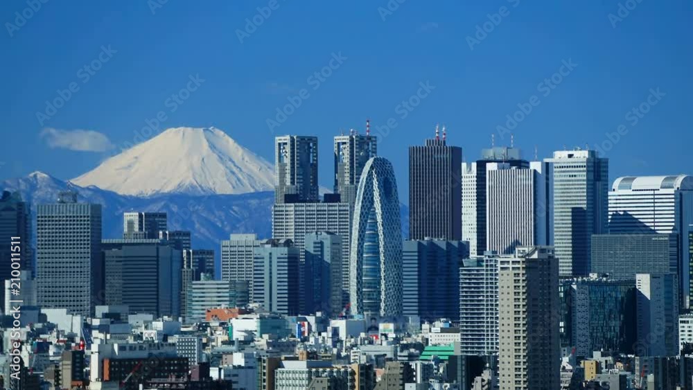富士山と東京・タイムラプス