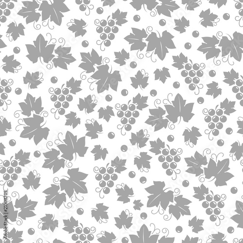 Leaves and grapes seamless pattern design