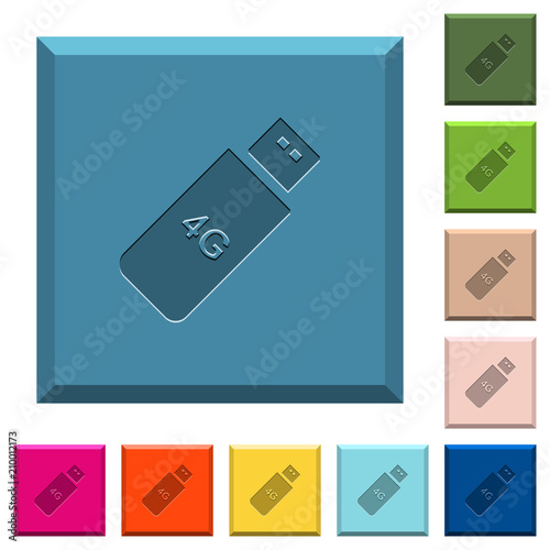 Fourth generation mobile stick engraved icons on edged square buttons