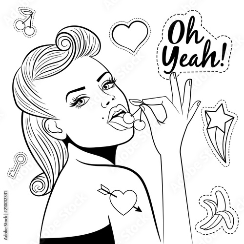 Pop style sexy girl and patches