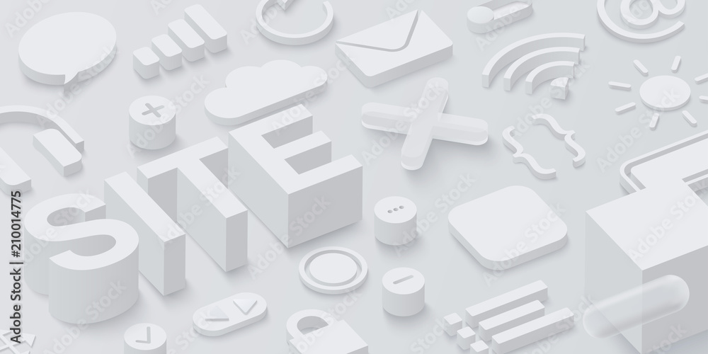 Grey 3d site background with web symbols. Grey 3d site background with web symbols.