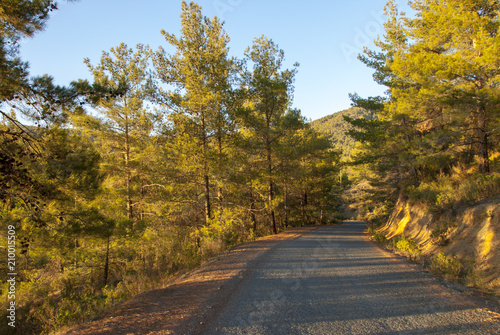Golden hour and sunset views of the Troodos Mountains  Cyprus