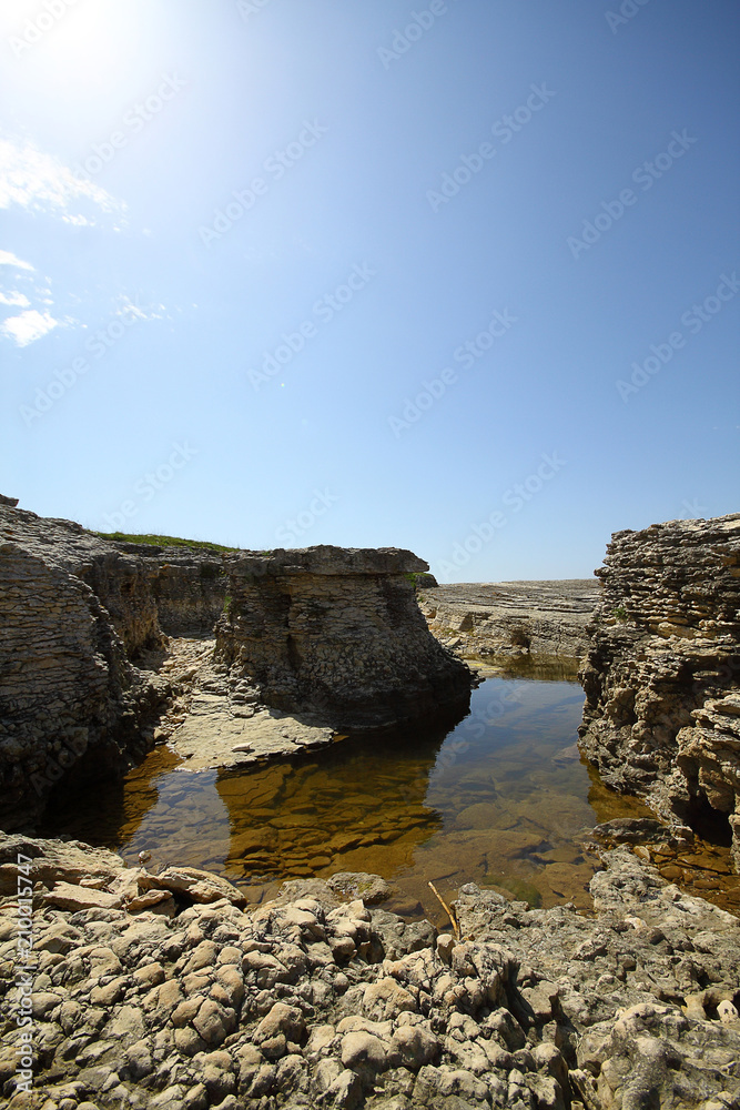 A Rocky Area By The Sea