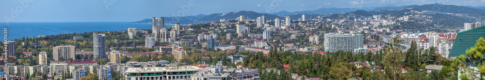 SOCHI, RUSSIA - AUGUST 27, 2017: Panoramic view of the city.
