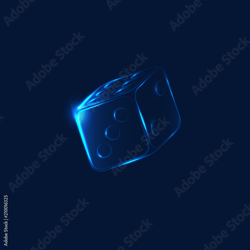 Neon falling dice
